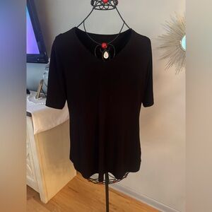 Susan Graver Classic Black Short Sleeve Top